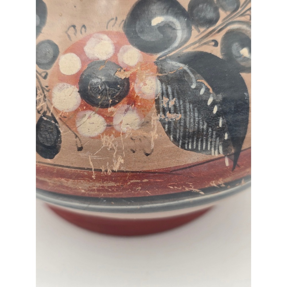 Vintage Tonala Mexico Pottery Vase Burnished Deer Rabbit Folk Art Mid Century - Picture 4 of 14